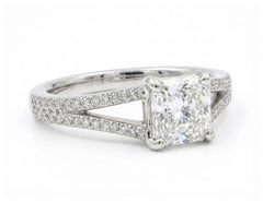 Certified Tiffany & Co. 1 Carat F VVS1 Lucida Diamond Platinum Engagement Ring
