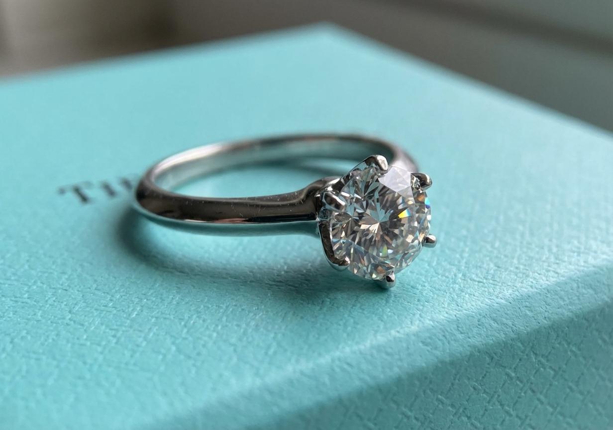 Contemporaneo Anello di fidanzamento in platino con diamante rotondo certificato Tiffany & Co. 1,70 carati D VVS2 in vendita