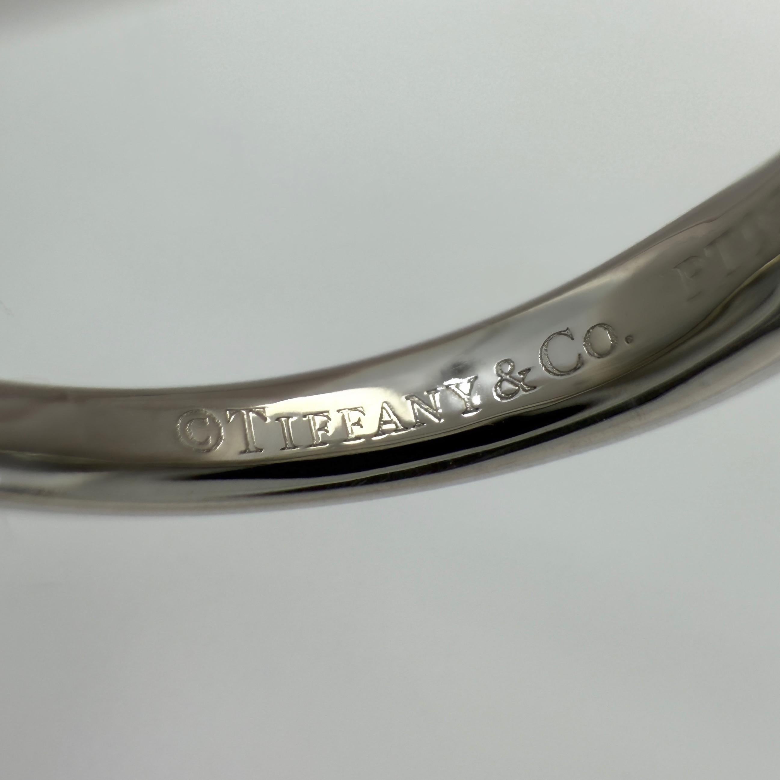 Certified Tiffany & Co Round Cut Diamond 0.25ct H VVS1 Platinum Solitaire Ring For Sale 3