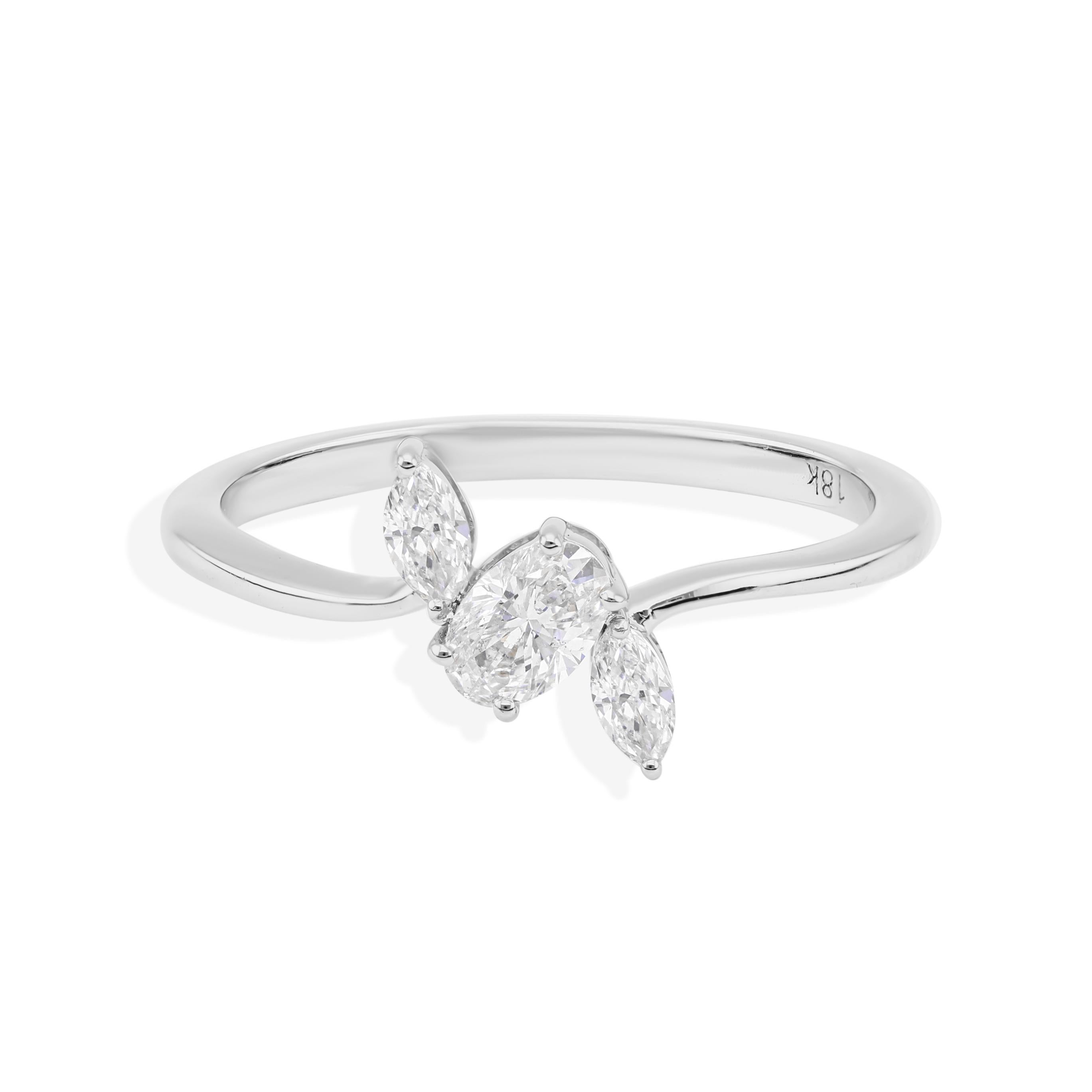 Im Angebot: Certified Tiny Diamond 14k Solid White Gold Ring Geschenk für Sie () 7