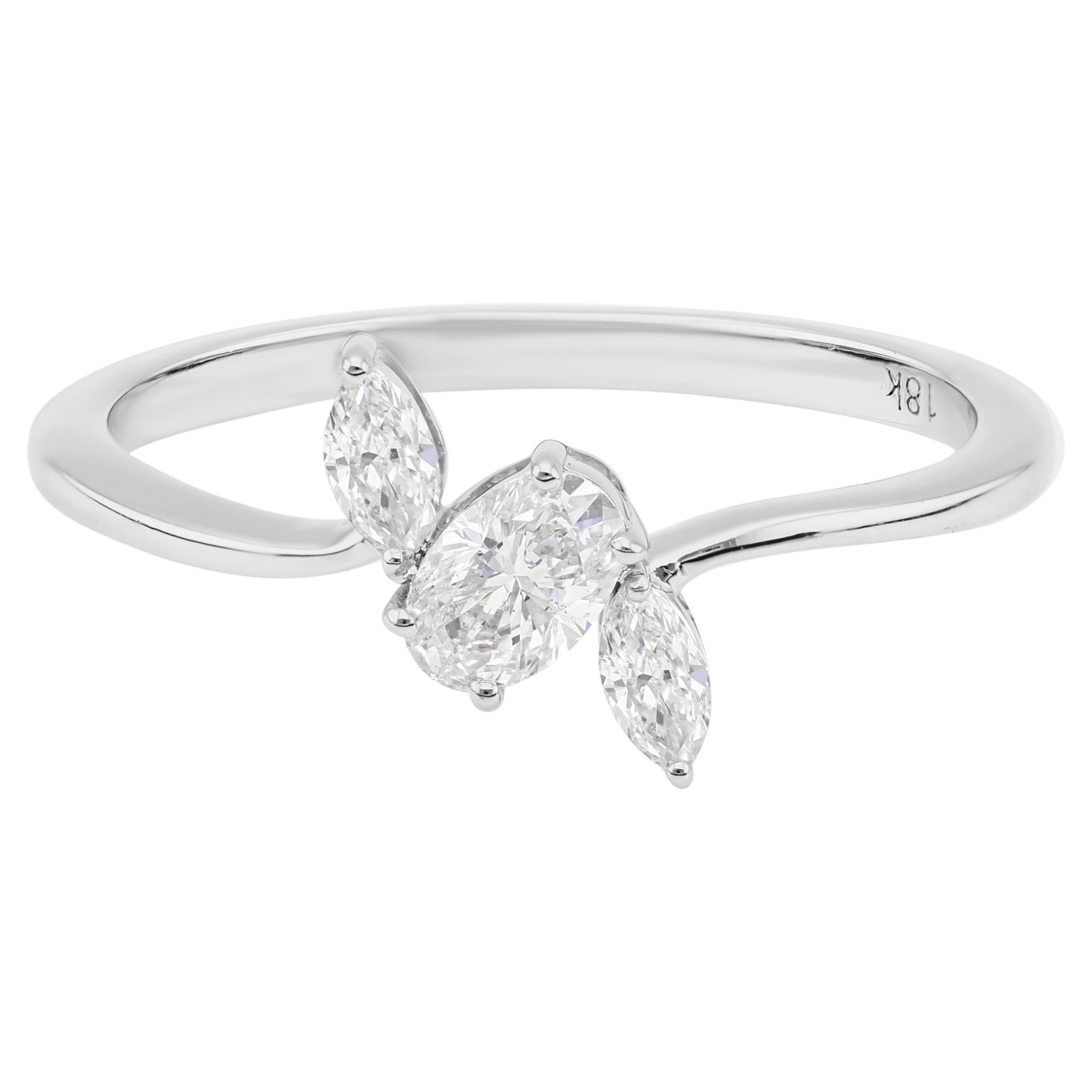 Im Angebot: Certified Tiny Diamond 14k Solid White Gold Ring Geschenk für Sie ()