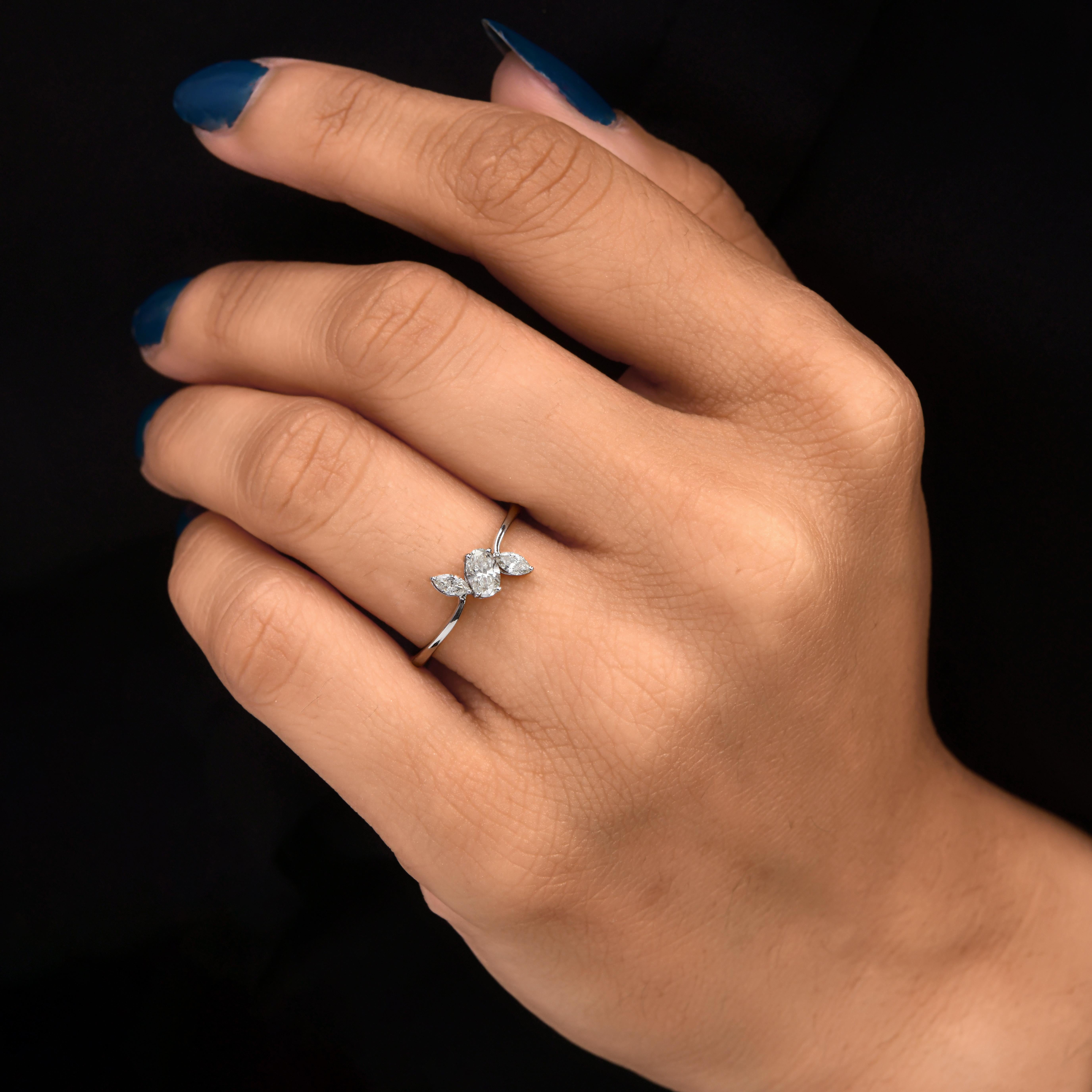 in vendita:  Anello in oro bianco massiccio 18 carati con diamante minuscolo certificato Regalo per lei 5