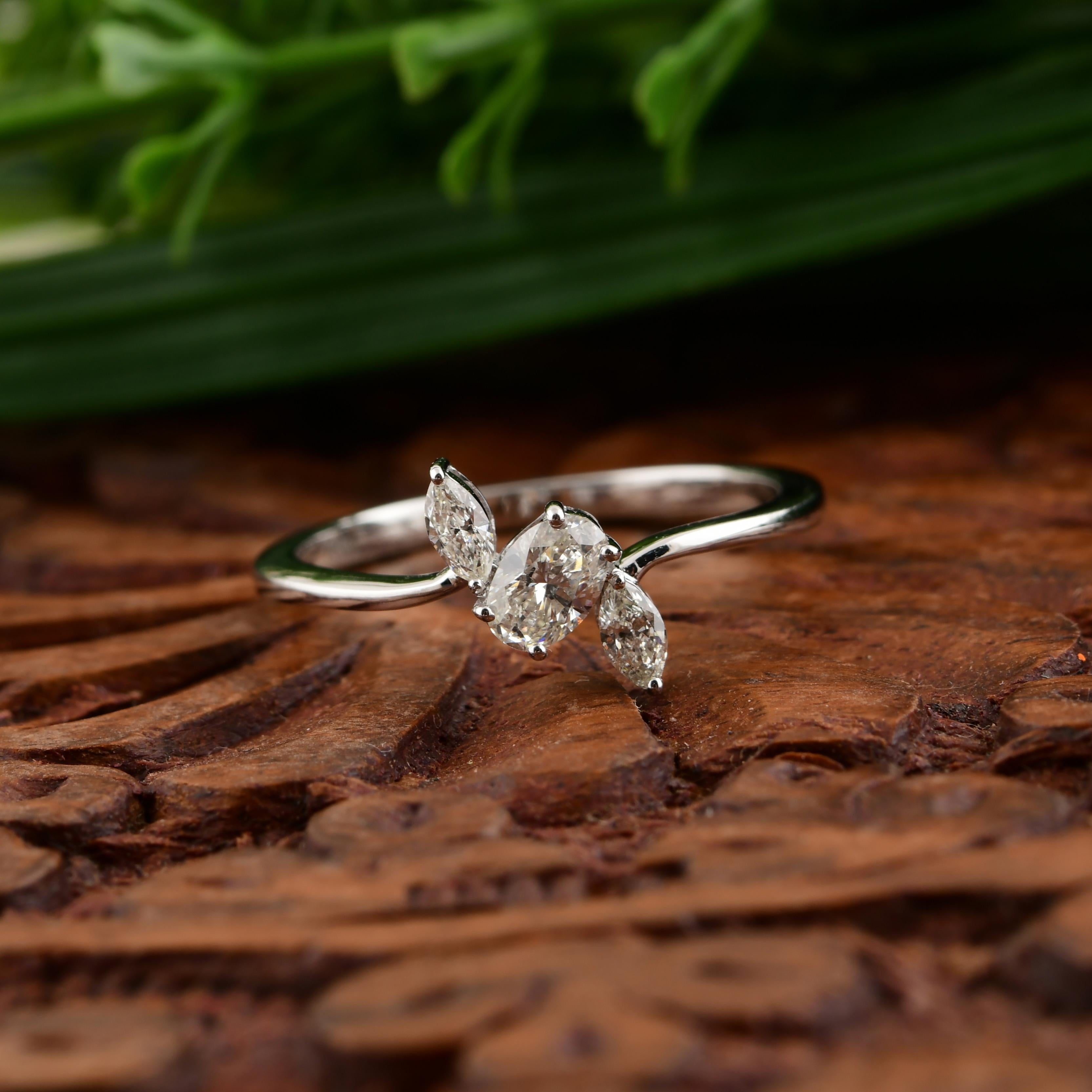 in vendita:  Anello in oro bianco massiccio 18 carati con diamante minuscolo certificato Regalo per lei 6