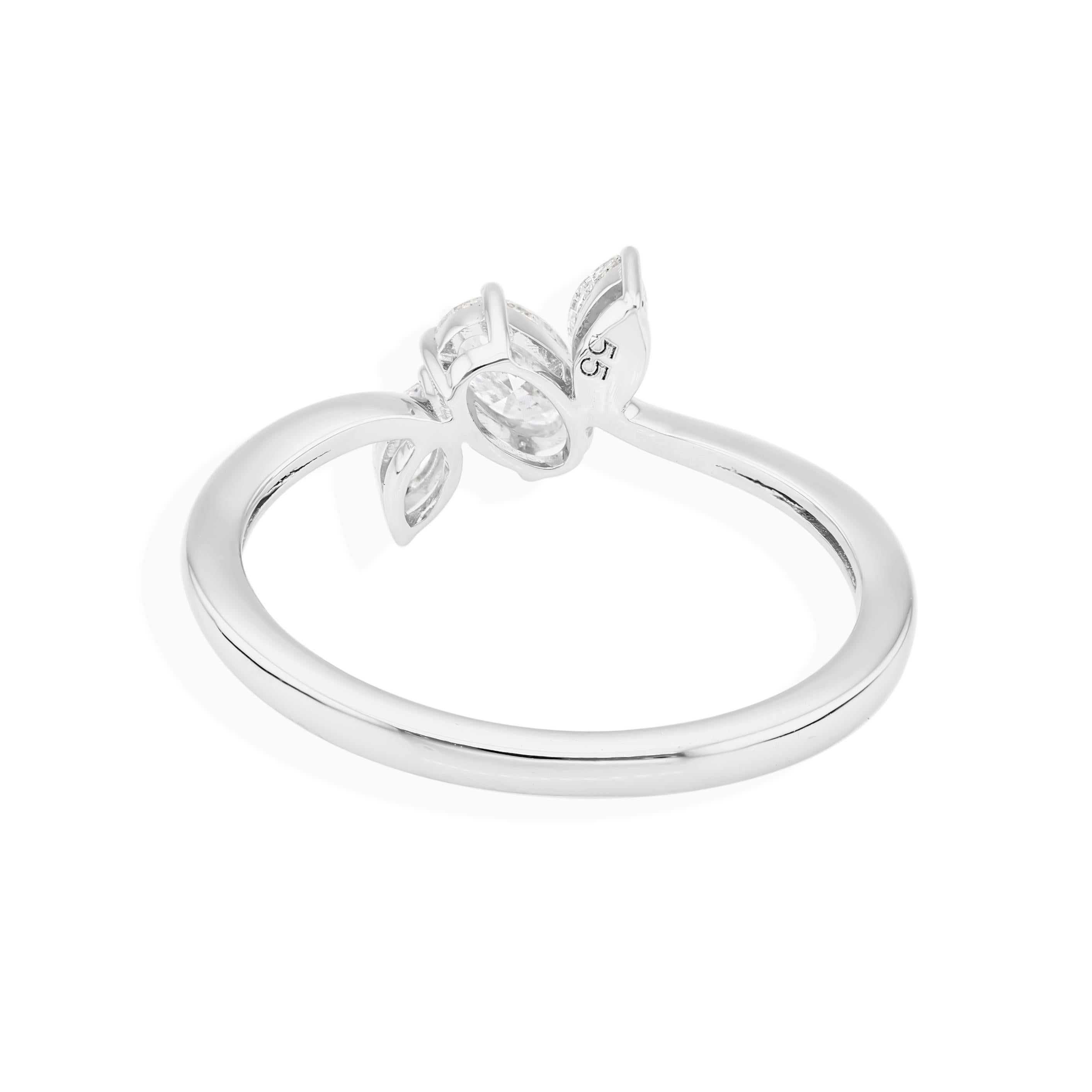 in vendita:  Anello in oro bianco massiccio 18 carati con diamante minuscolo certificato Regalo per lei 9