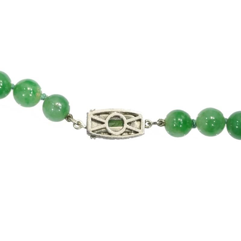 Certified Top Quality Natural A-Jadeite Necklace of 53 Beads '67.51 Grams' For Sale 4