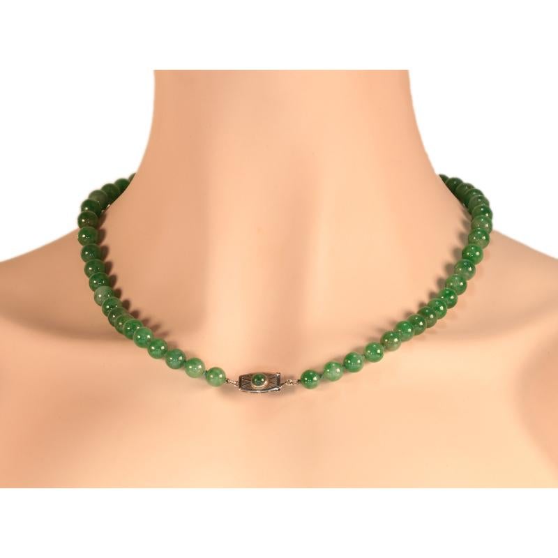Certified Top Quality Natural A-Jadeite Necklace of 53 Beads '67.51 Grams' For Sale 6