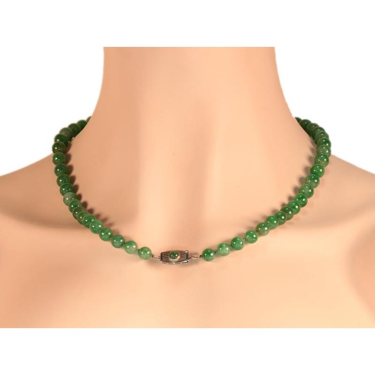 Certified Top Quality Natural AJadeite Necklace of 53 Beads '67.51
