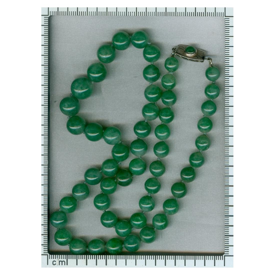 Certified Top Quality Natural A-Jadeite Necklace of 53 Beads '67.51 Grams' For Sale 9