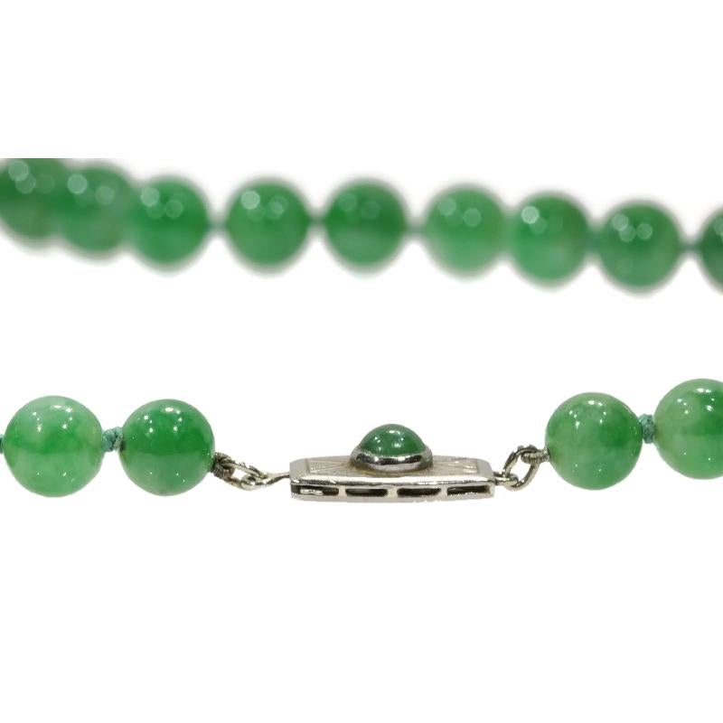 Certified Top Quality Natural A-Jadeite Necklace of 53 Beads '67.51 Grams' For Sale 2