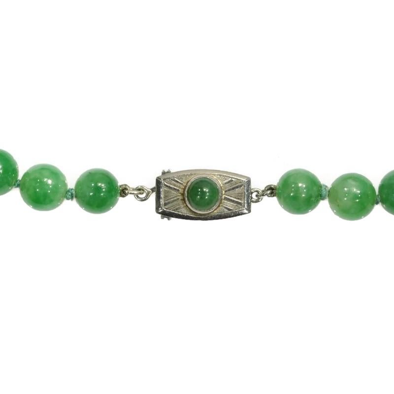 Certified Top Quality Natural A-Jadeite Necklace of 53 Beads '67.51 Grams' For Sale 3