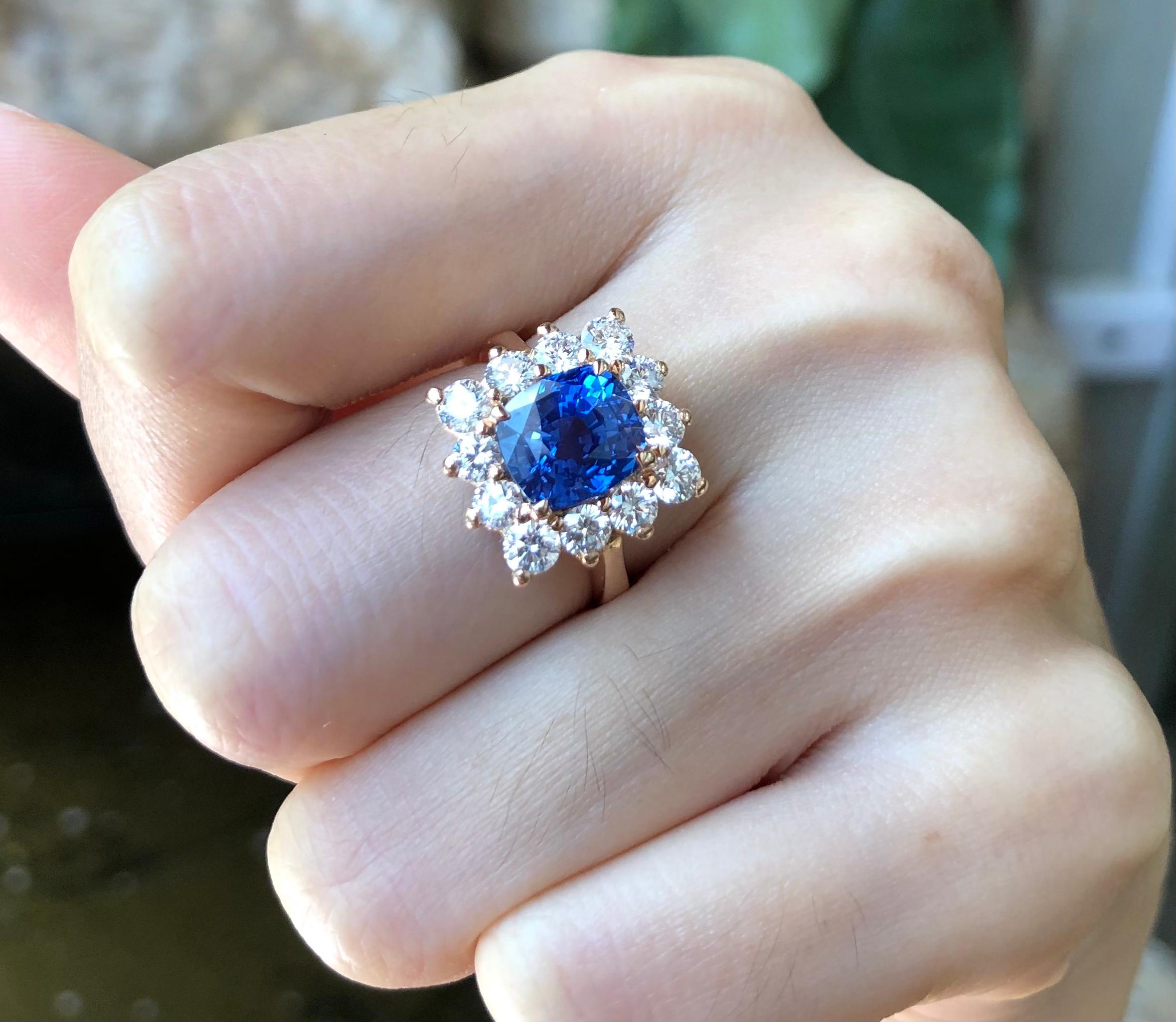 blue sapphire rose gold ring