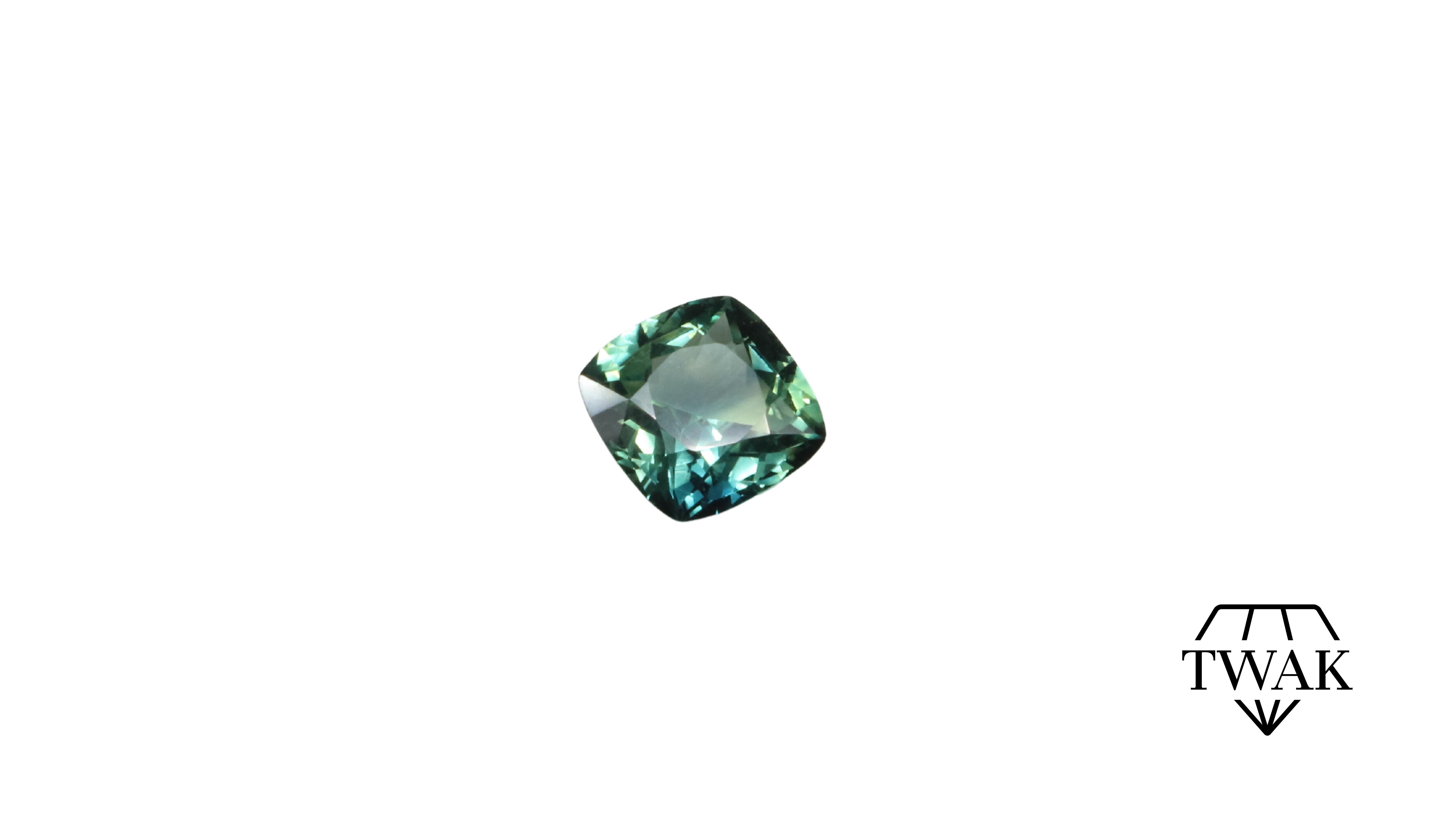 Certified Unheated Parti Sapphire - 3.37ct Cushion 1
