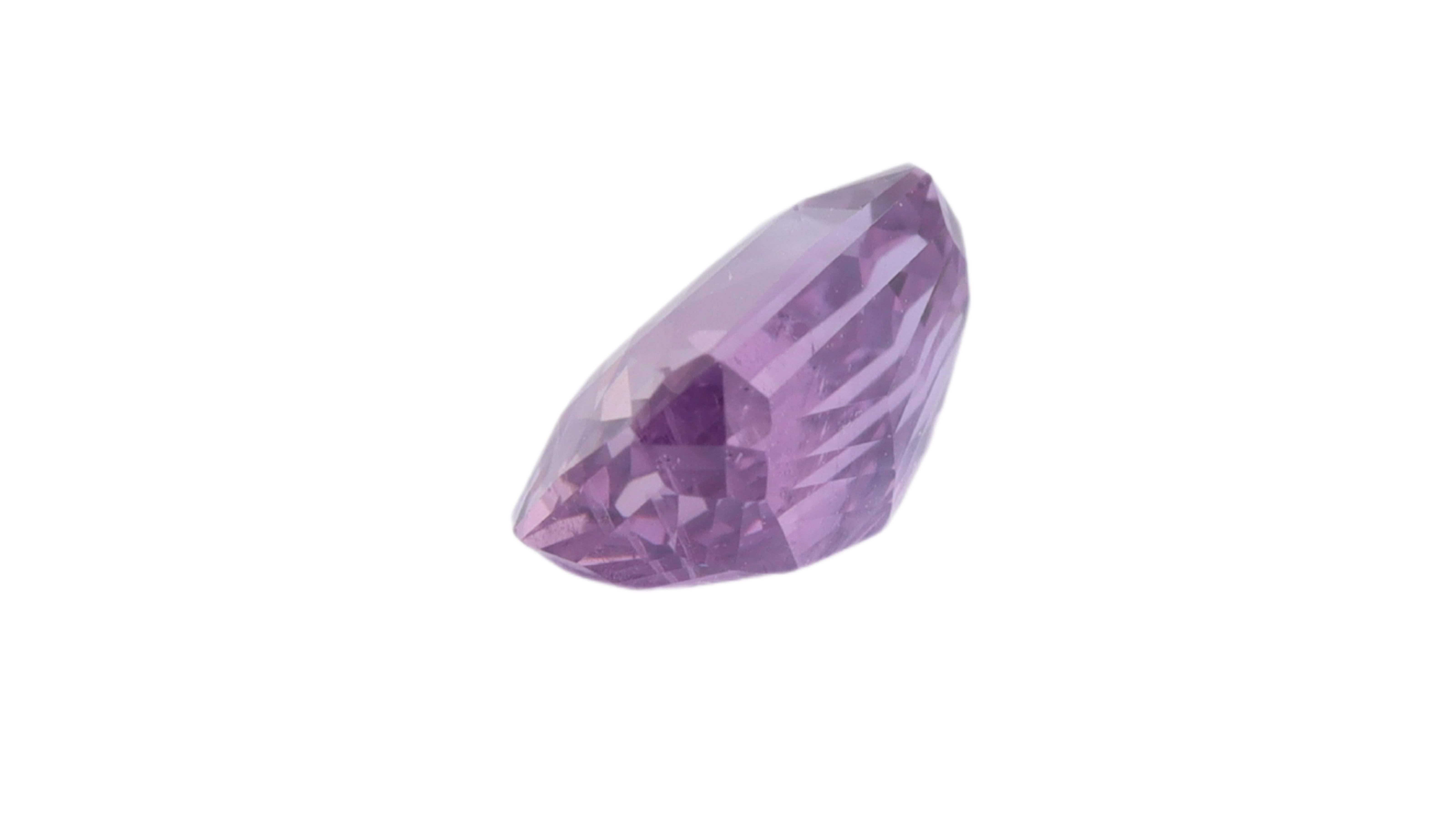 Certified Unheated Purple Sapphire from Sri Lanka - 1.51ct In New Condition For Sale In Antwerpen, BE