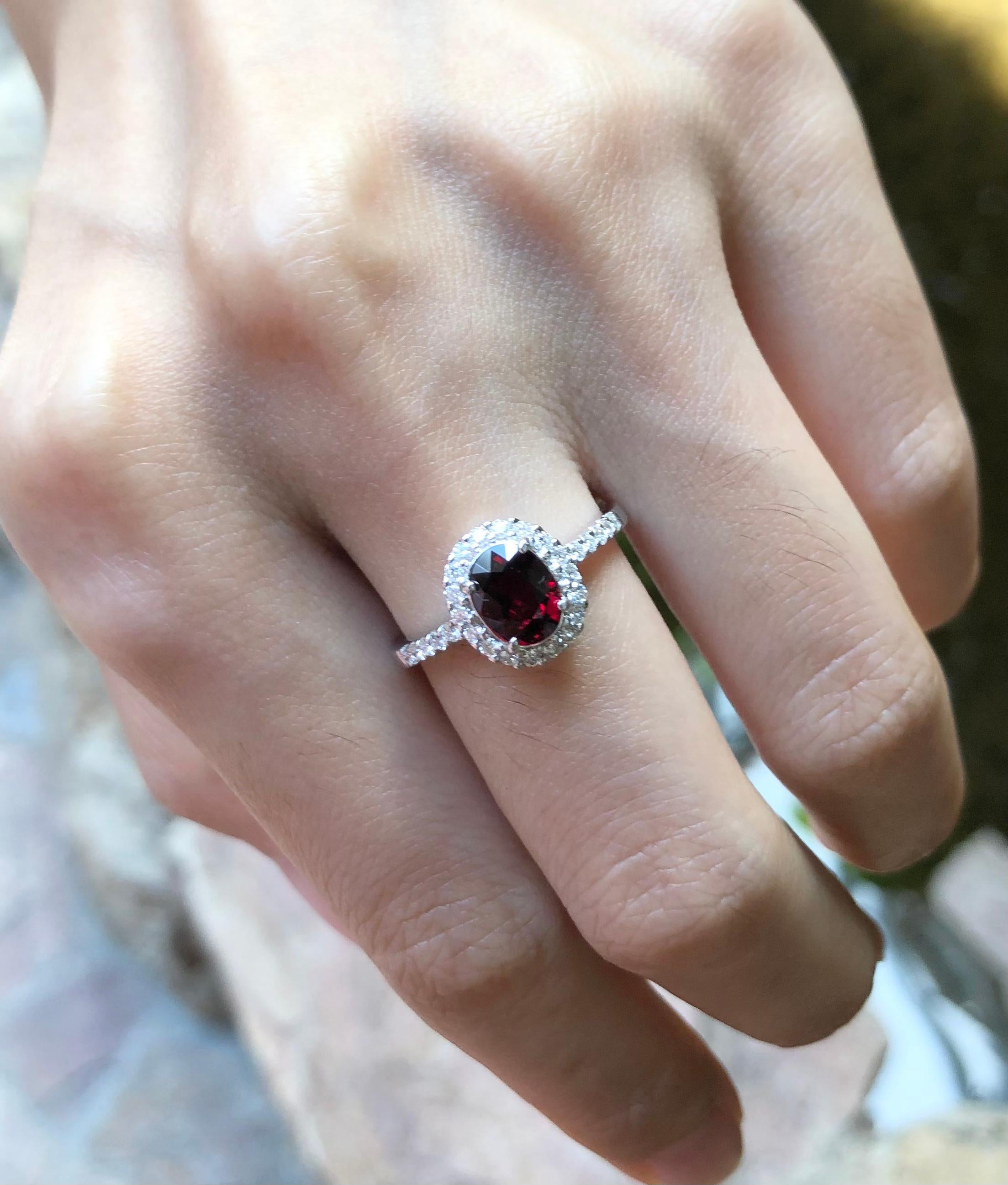 Oval Cut Certified Unheated Ruby with Diamond Ring Set in Platinum 950 Settings For Sale