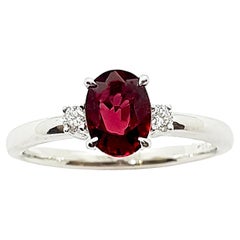 Certified Unheated Ruby with Diamond Ring Set in Platinum 950 Settings