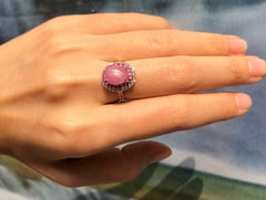 zertifizierter unerhitzter rosa Saphir, Diamantring aus 18 Karat Roségold