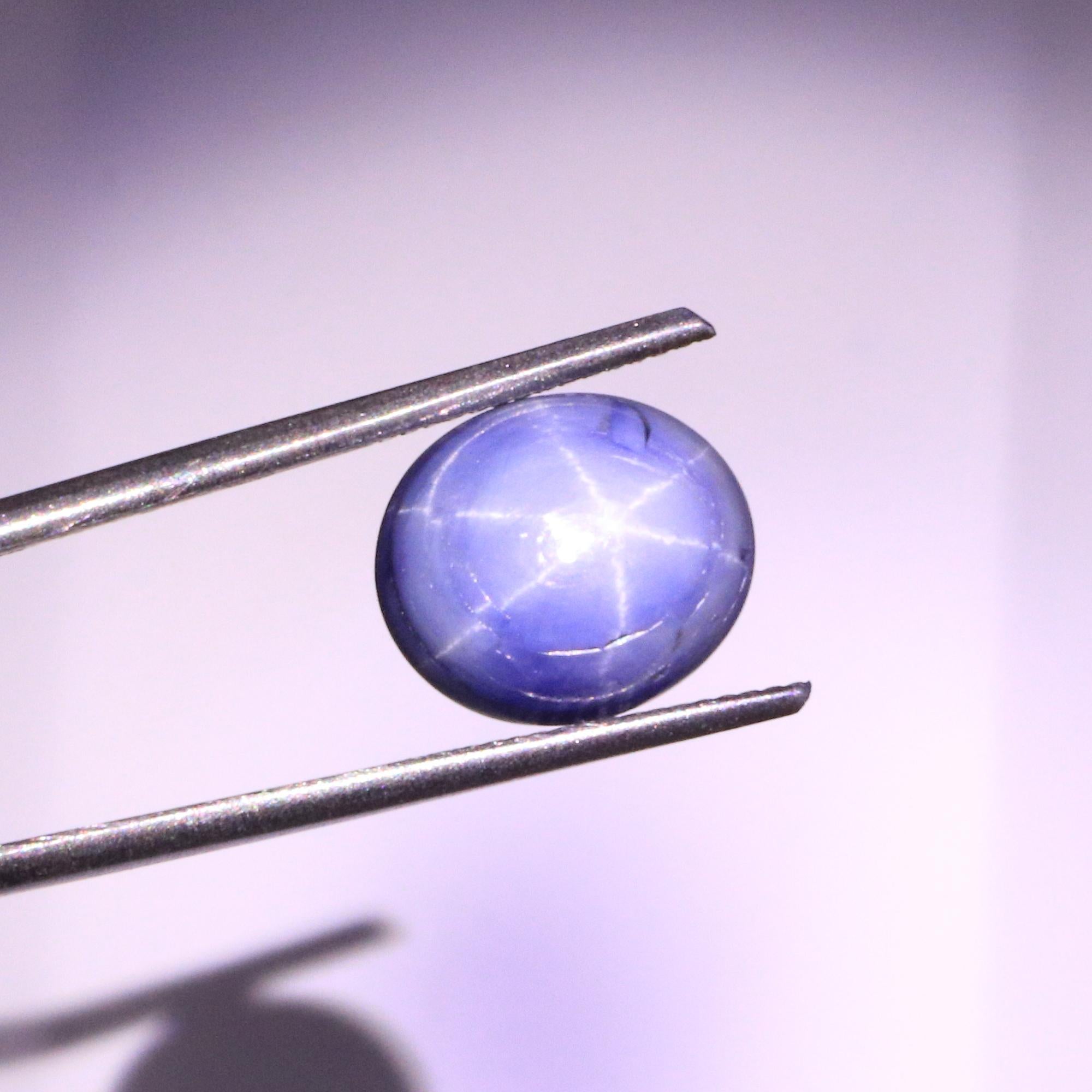 Modern Certified Unheated Star Sapphire - 10.76ct For Sale