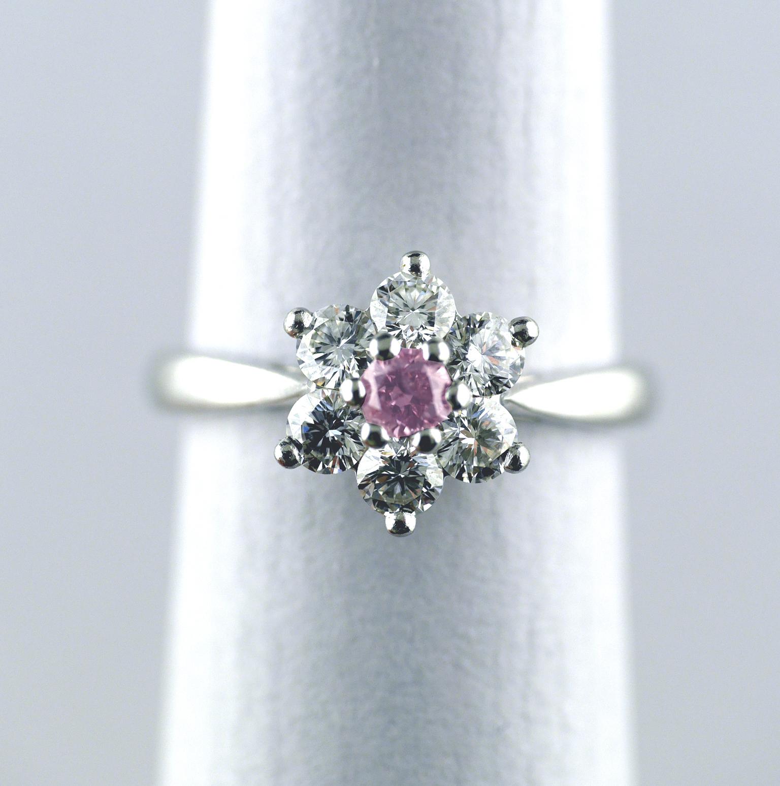 Certified Untreated Fancy Purple Diamond Platinum Star Cluster Ring, 2010 1