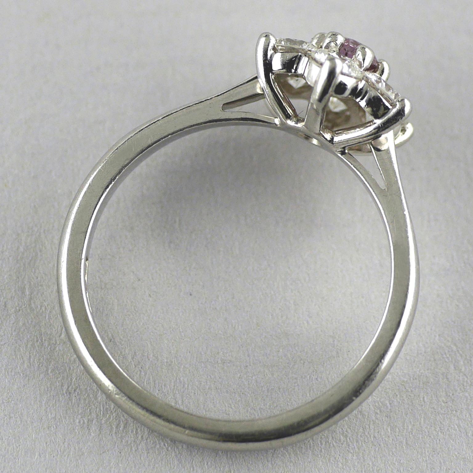 Certified Untreated Fancy Purple Diamond Platinum Star Cluster Ring, 2010 3