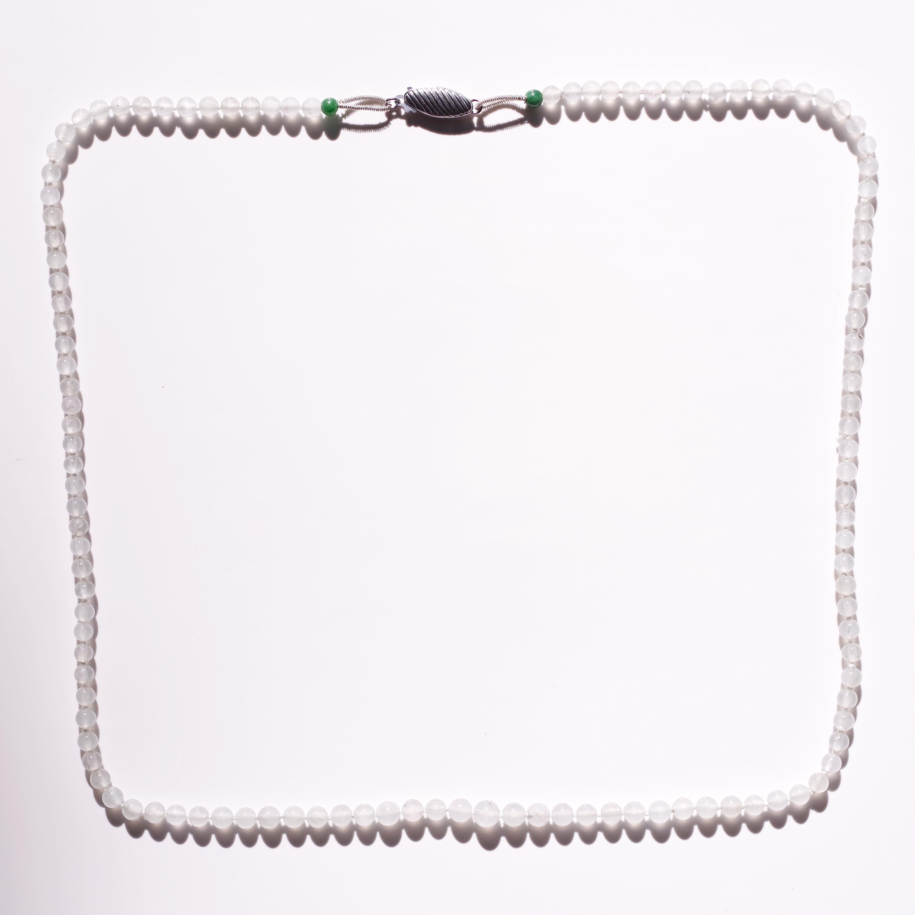 Certified Untreated Glassy and Imperial Jade Necklace with Platinum Clasp 7