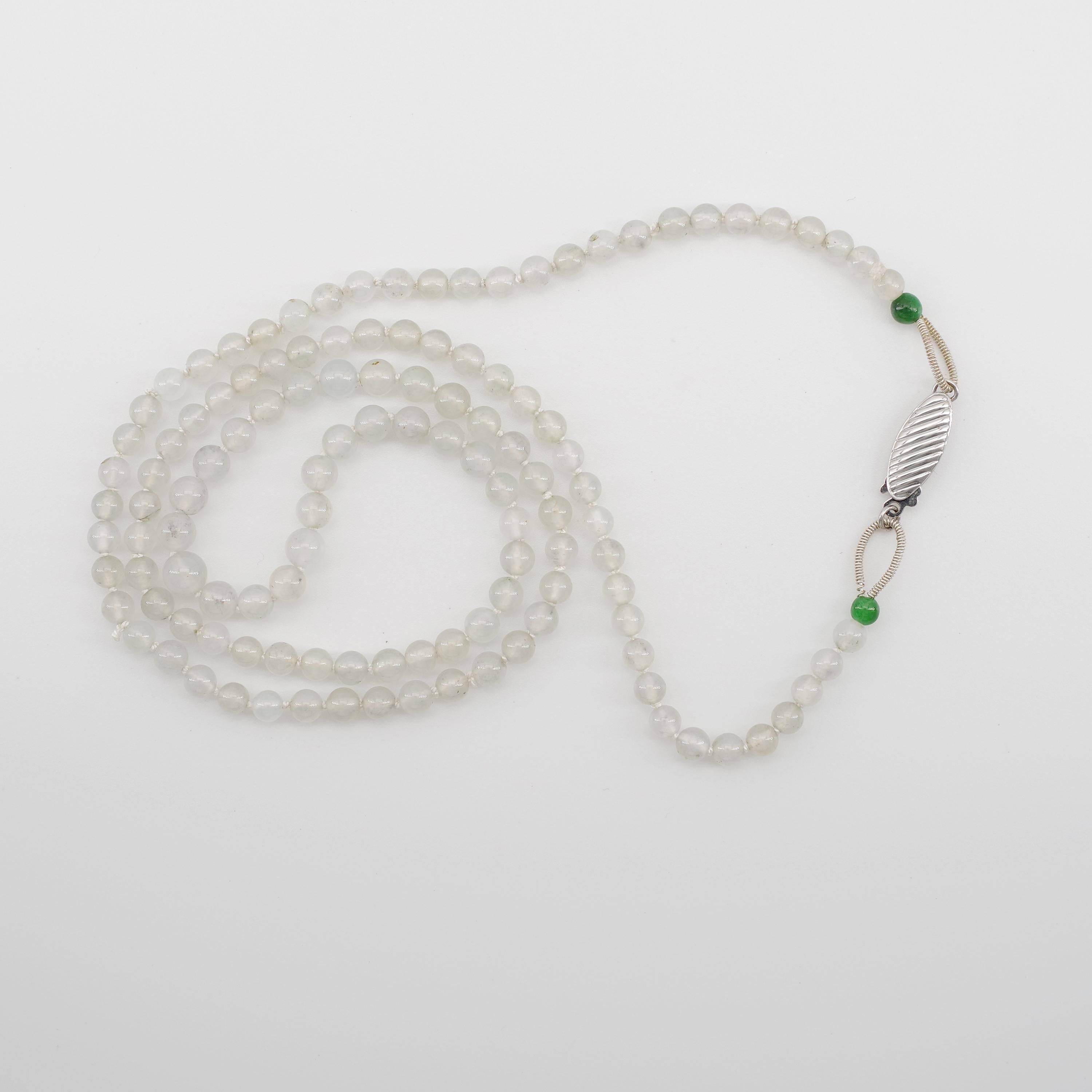 Certified Untreated Glassy and Imperial Jade Necklace with Platinum Clasp 1
