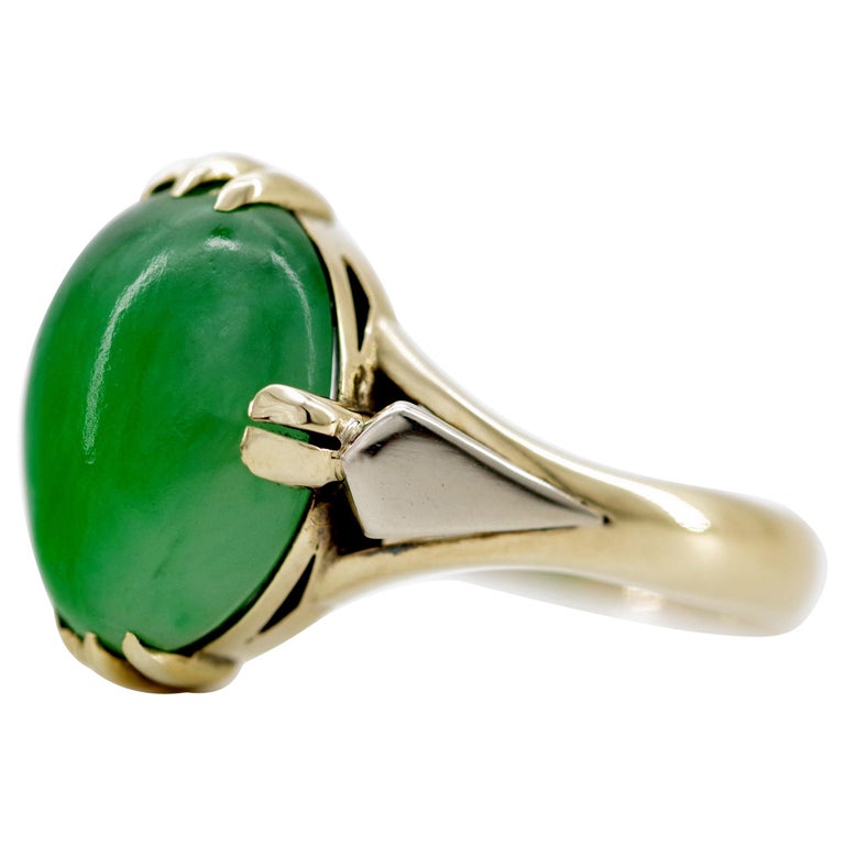 Japanese Art Deco Jade Ring Certified Untreated at 1stDibs japanese
