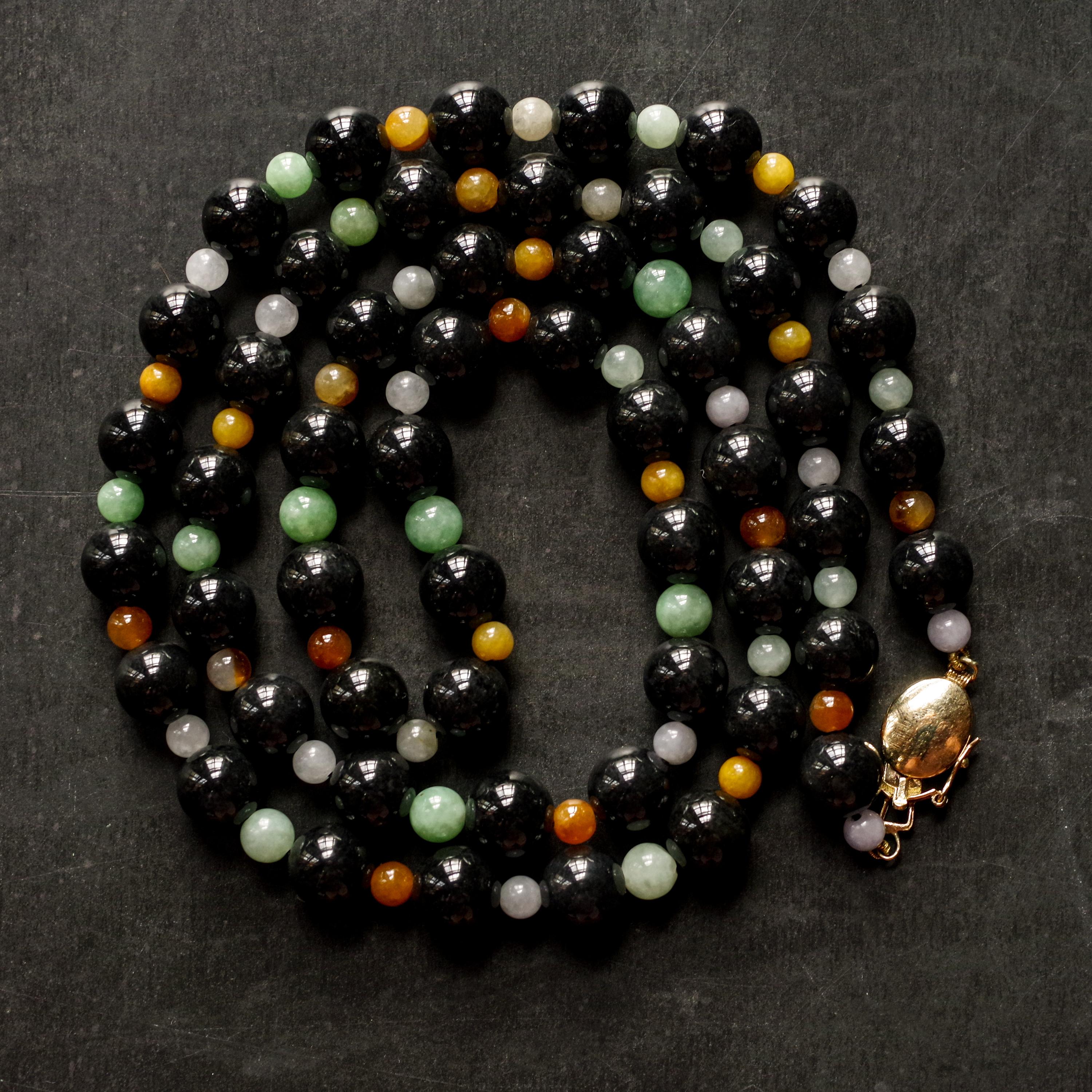 multi colored jade necklace