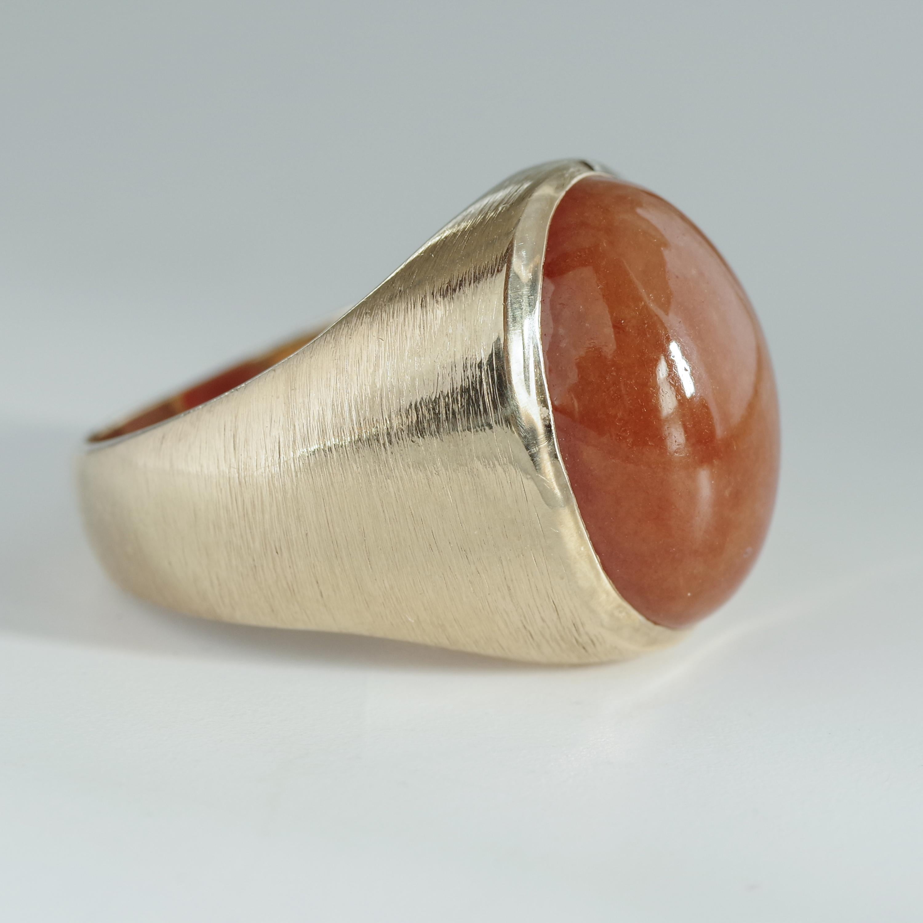 Certified Untreated Red Jade Ring from Midcentury 2