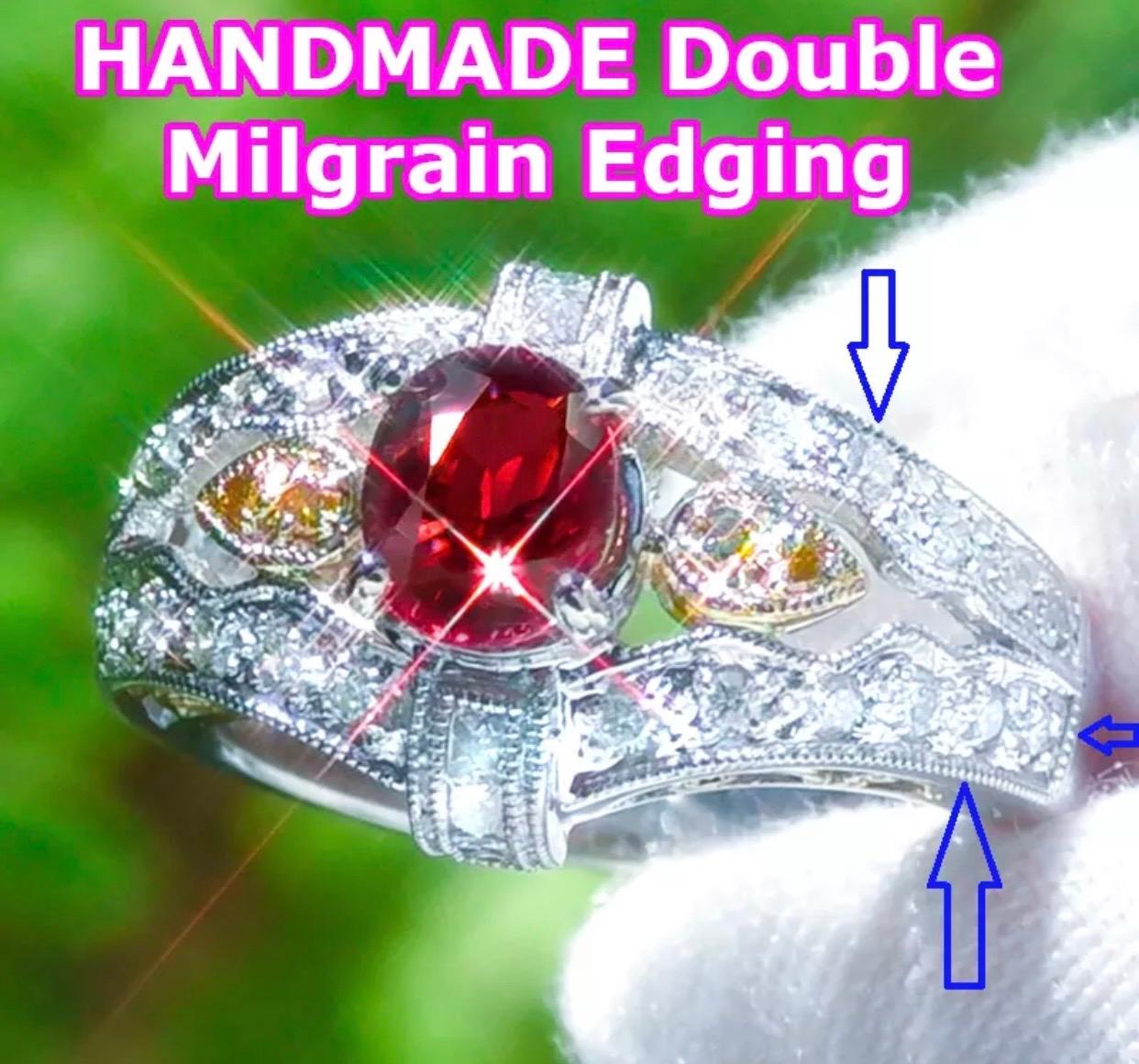 Certified Vintage 2.38 No Heat Burma Ruby Carat Art Deco Style Diamond Ring For Sale 4