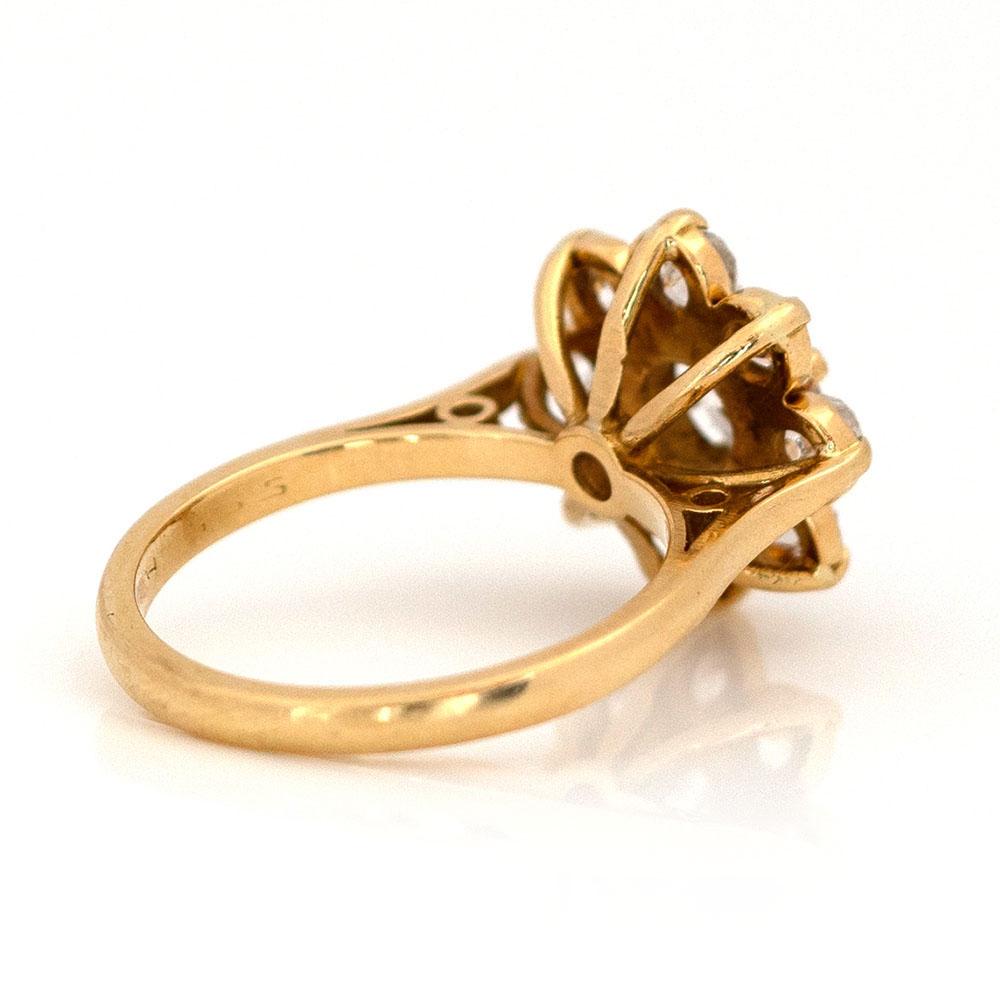 Women's Certified Vintage 2.45ct Old Mine & European Cut Diamond 18ct Gold Ring