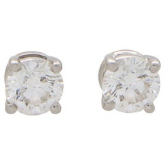 Certified Vintage Tiffany & Co. Screw Back Diamond Earrings in Platinum