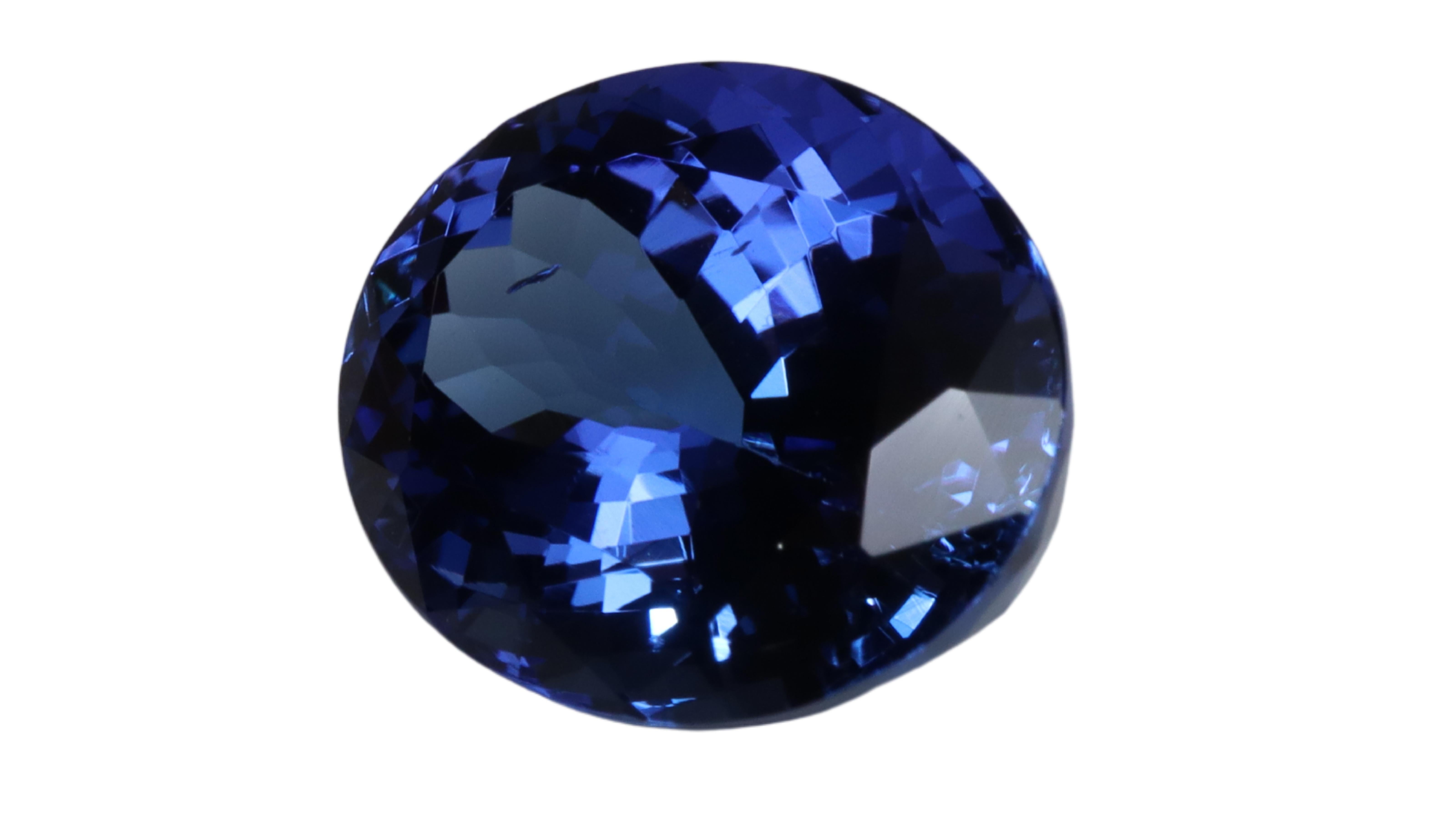 Modern Certified Vivid Blue Tanzanite - 6.30ct For Sale