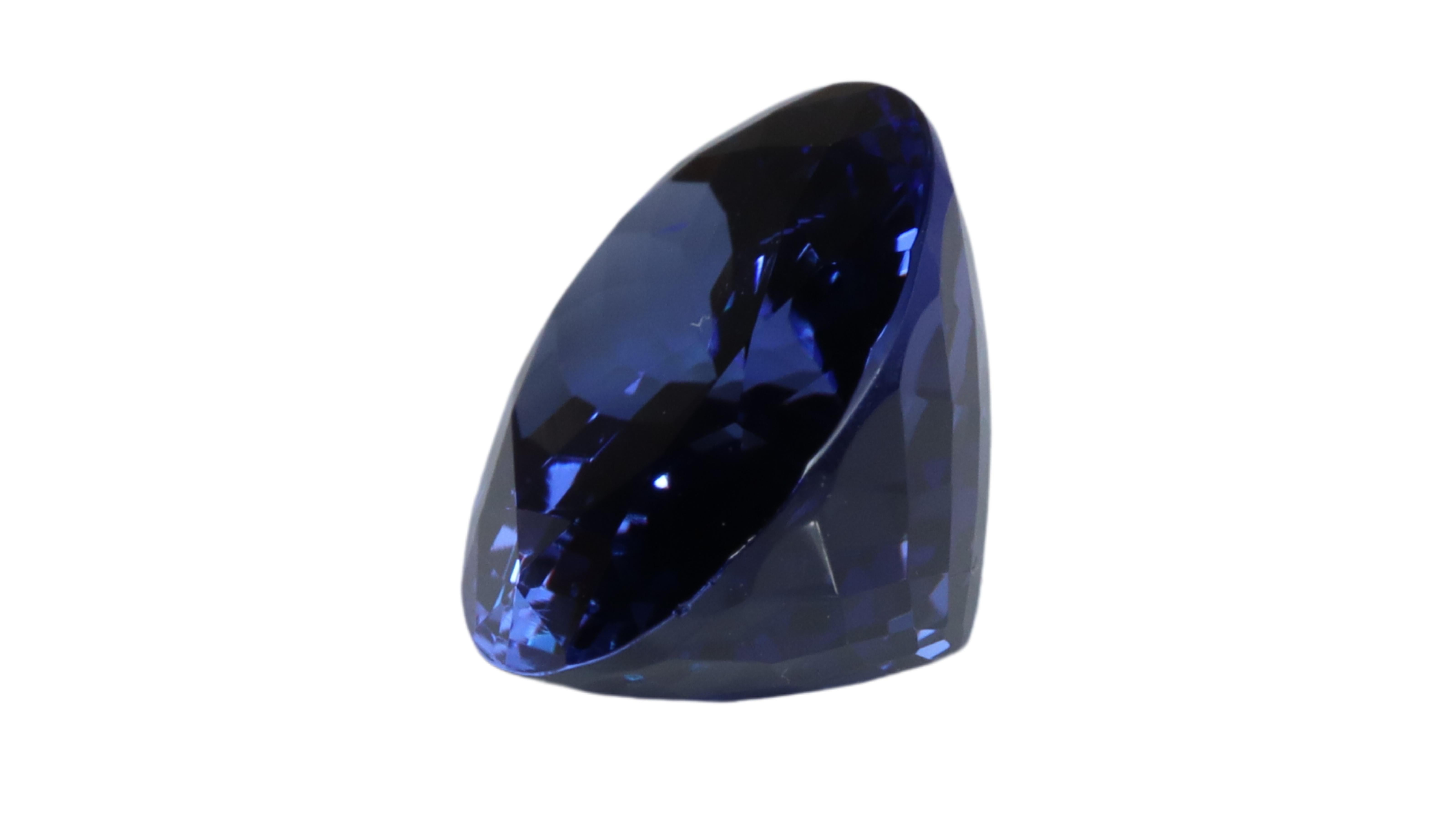 Oval Cut Certified Vivid Blue Tanzanite - 6.30ct For Sale