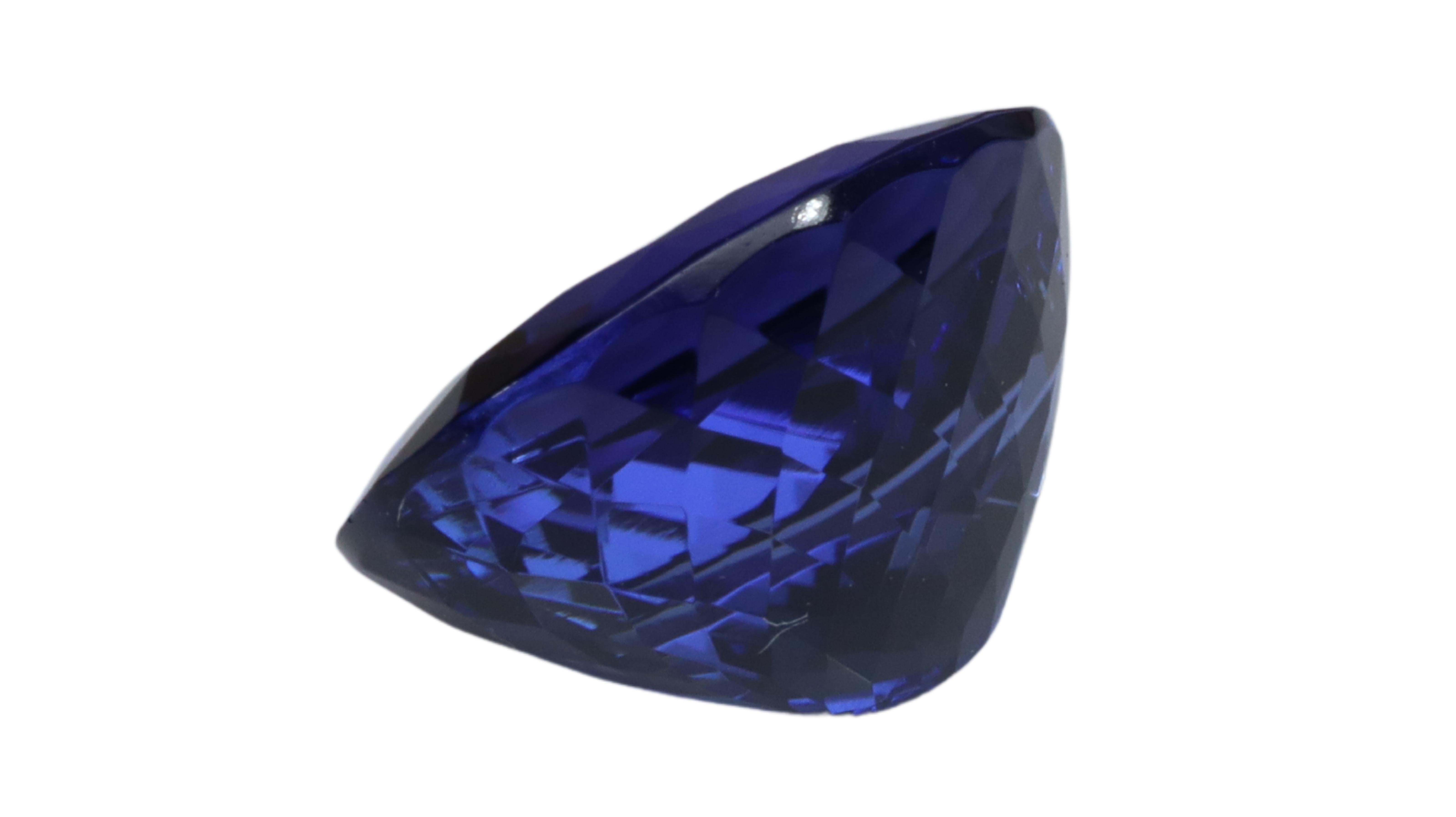 Certified Vivid Blue Tanzanite - 6.30ct In New Condition For Sale In Antwerpen, BE