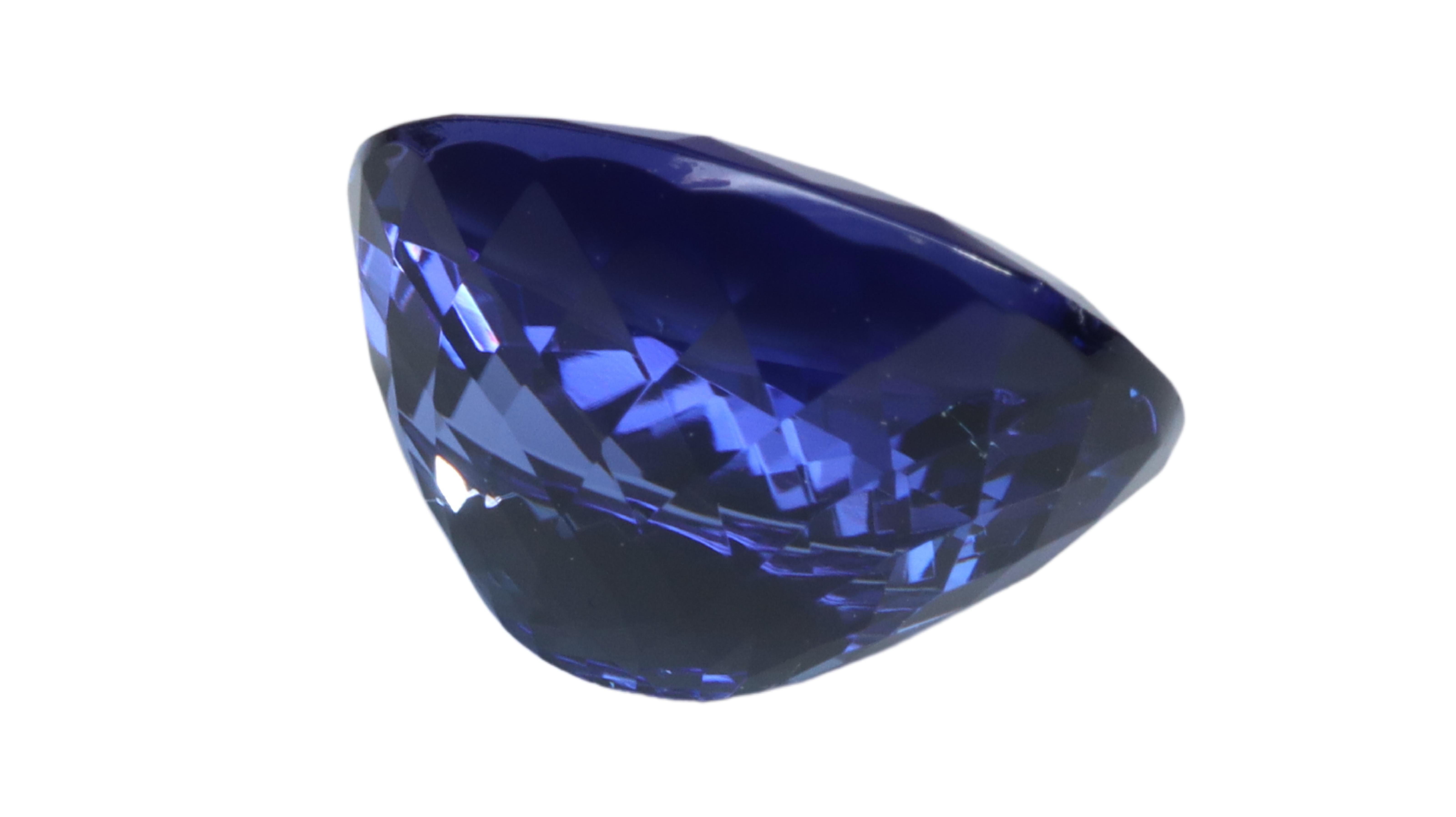 Women's or Men's Certified Vivid Blue Tanzanite - 6.30ct For Sale