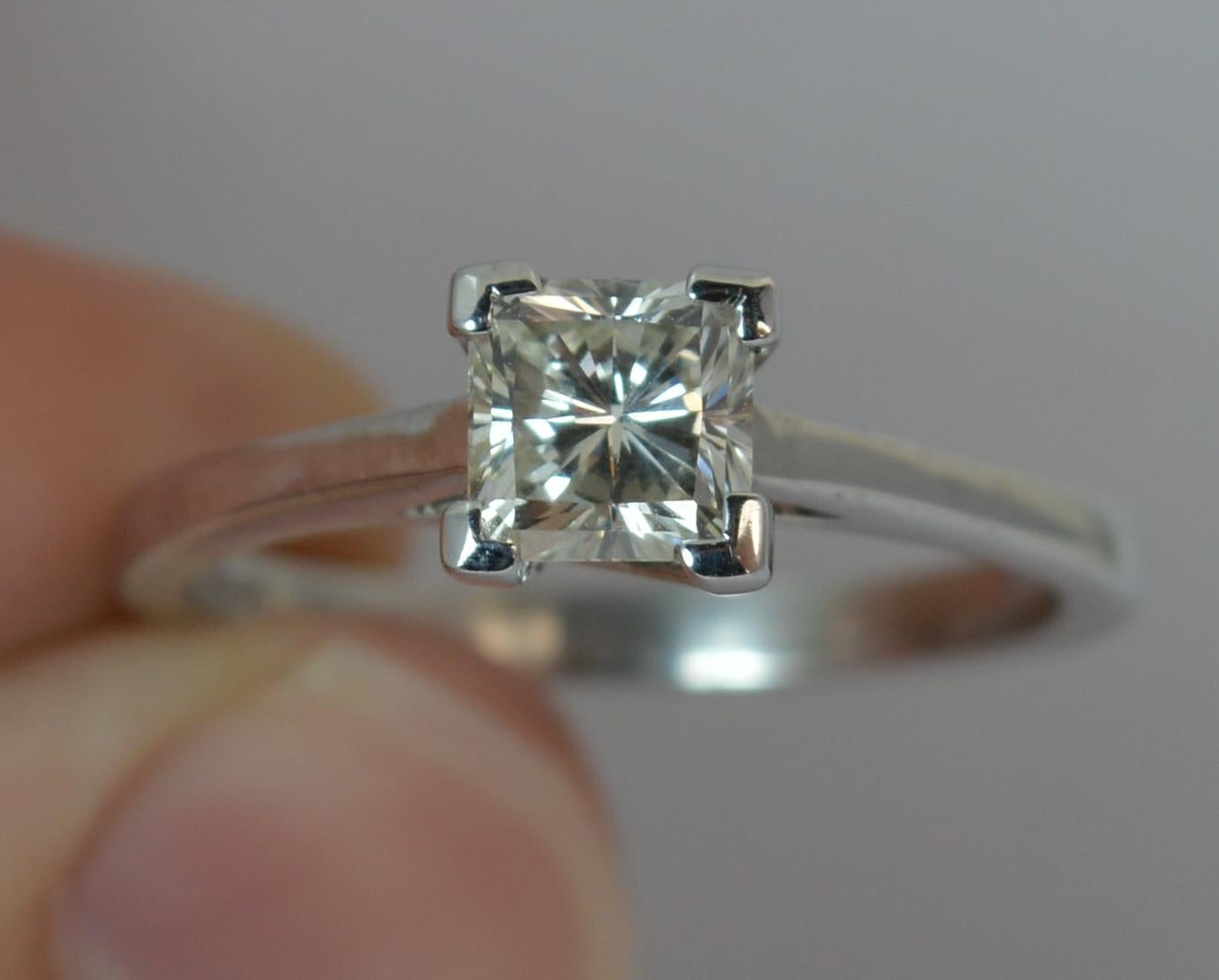 Radiant Cut Certified VVS 1.06 Carat Radiant Diamond and Platinum Engagement Ring