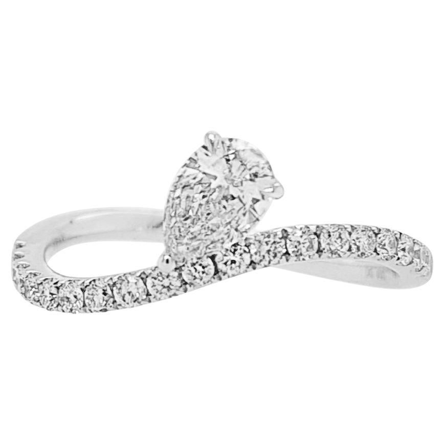 Certified White Diamond Engagement Ring For Sale