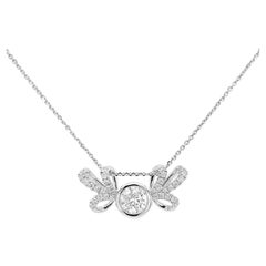 Certified White diamond Pendant made in white Gold with Platinum Chain