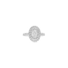 Anello di fidanzamento in platino con diamante bianco taglio ovale certificato CGL