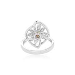 Certified Yellow Diamond White Diamond 18K Gold Cocktail Ring