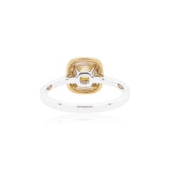 Certified Yellow Diamond White Diamond 18K Gold Engagement Ring