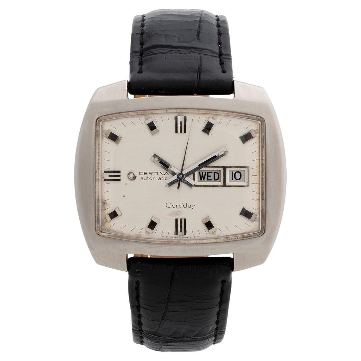 Certina Certiday Automatic Reference 5901-173, Clamshell Case, Space Age, 1960.. For Sale