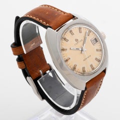 Certina DS automatic date, 37.5mm stainless steel case, patinated dial c 1976