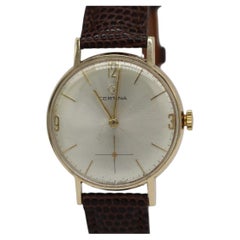 Certina Vintage 9ct Gold – 35mm – Manual Wind – Silver Dial – Full Service