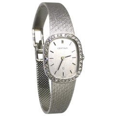 Watch, White Gold, Diamonds, Lady, Certina, Bracelet Watch, Vintage, 1983