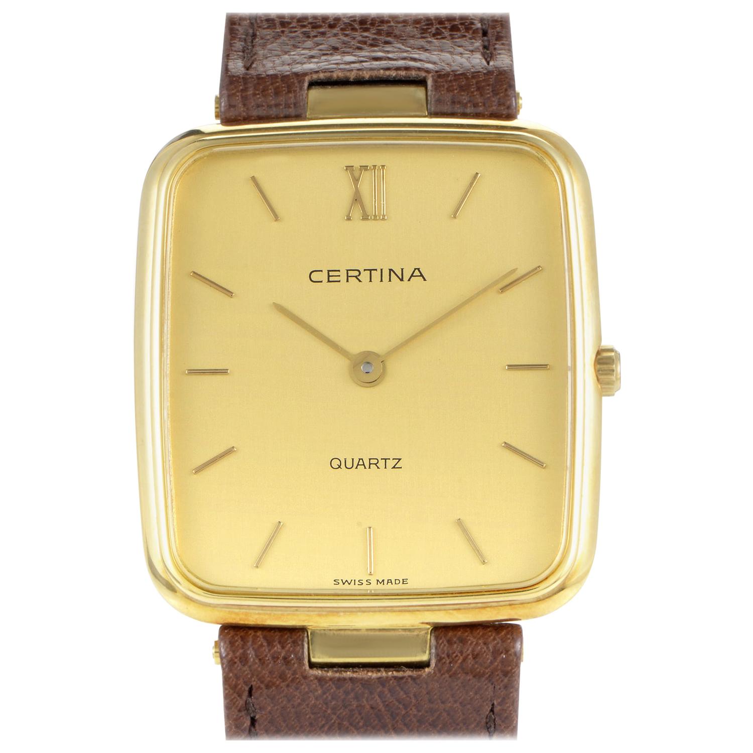 Certina Women's Yellow Gold Quartz Watch 5038150 at 1stDibs