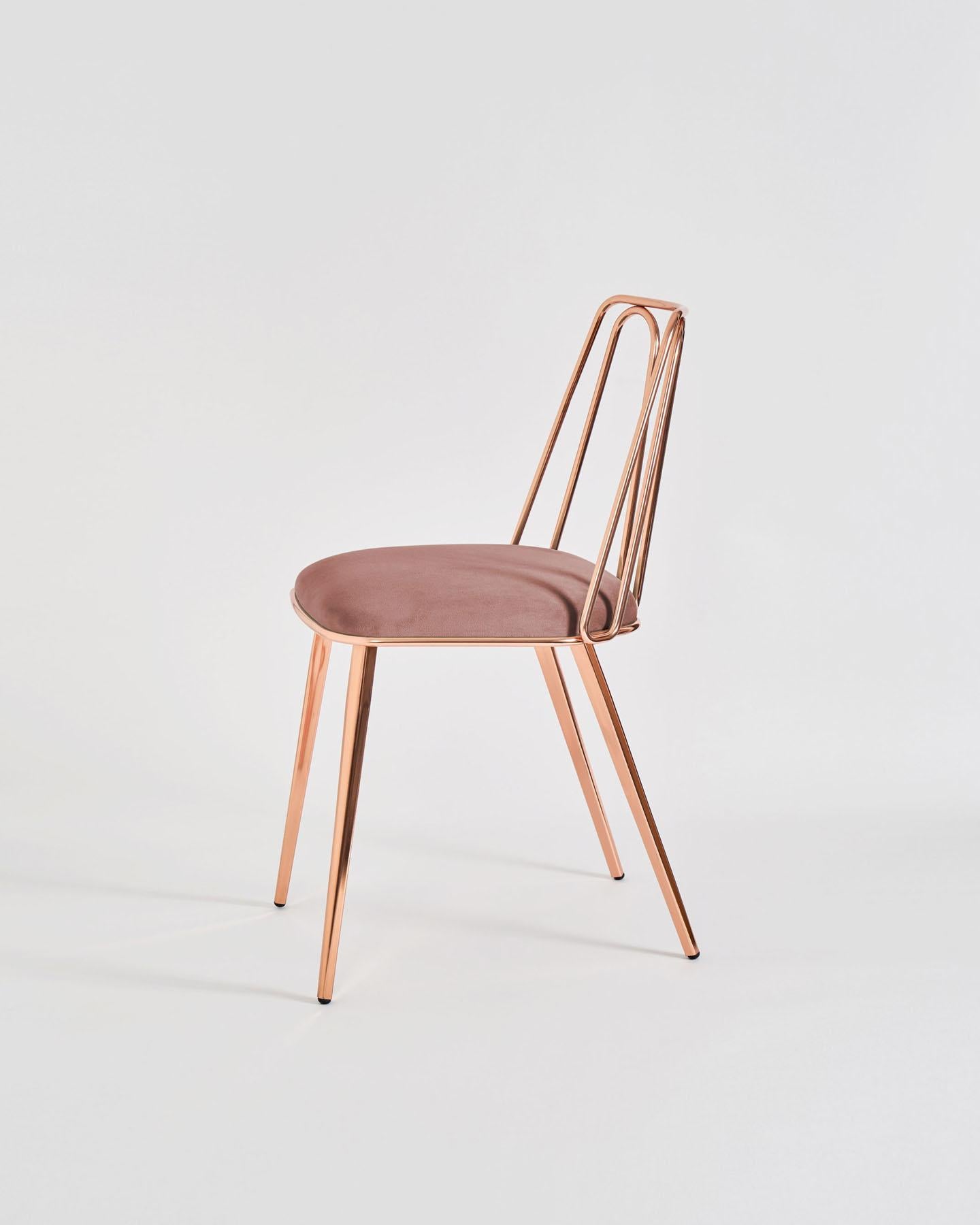 XXIe siècle et contemporain Certosina Copper Contemporary Chair Made in Italy by Enrico Girotti en vente