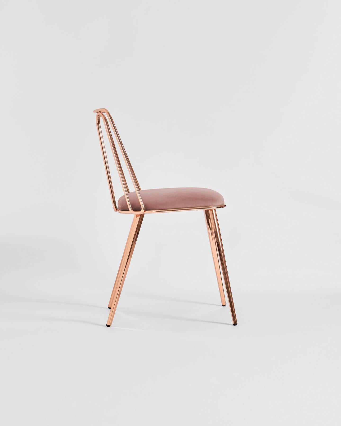 Certosina Copper Contemporary Stuhl Made in Italy von Enrico Girotti (Neoklassisches Revival) im Angebot