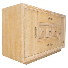 Ceruised Oak Restored Mid Century 54" Long 3 Drawers 2 Doors Credenza Sideboard