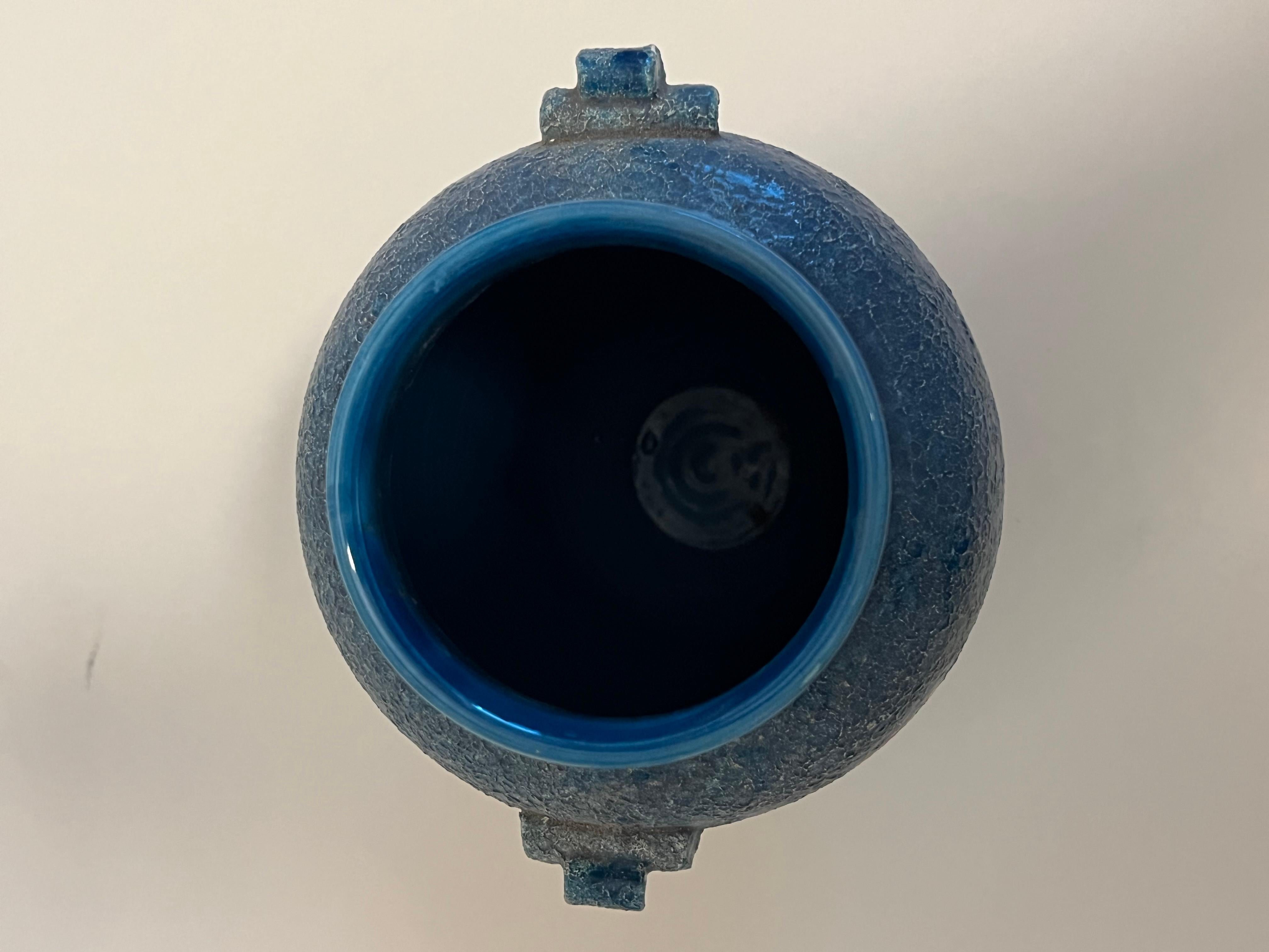 XX secolo Vaso Art Déco francese blu ceruleo in vendita